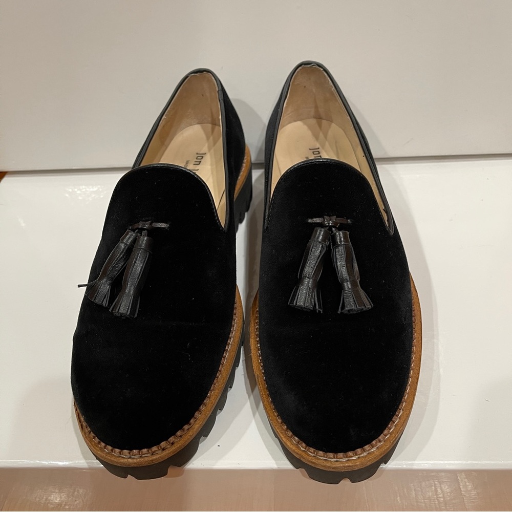 Jon Josef Anthropologie Womens Gogo Lug Sole Loafers Size US 10 EUR 40 Black - Picture 5 of 16